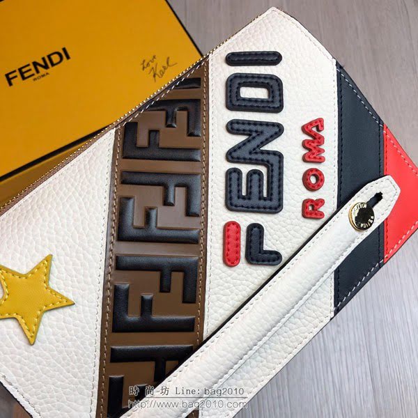FENDI手包 小牛皮手拿包 金屬BAG BUGS眼睛圖案 芬迪時尚手包  fdz2115